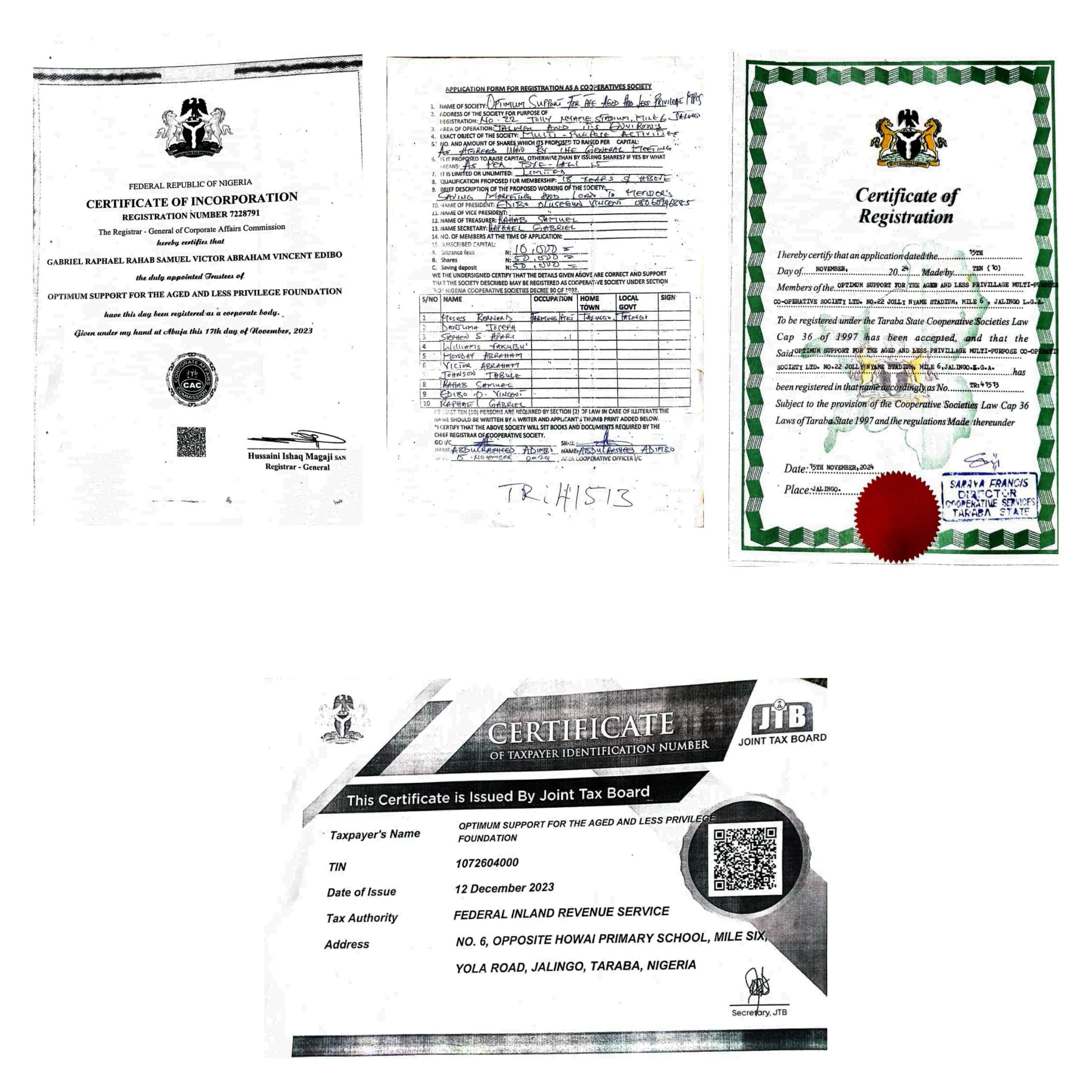 Business Certificate of Registration